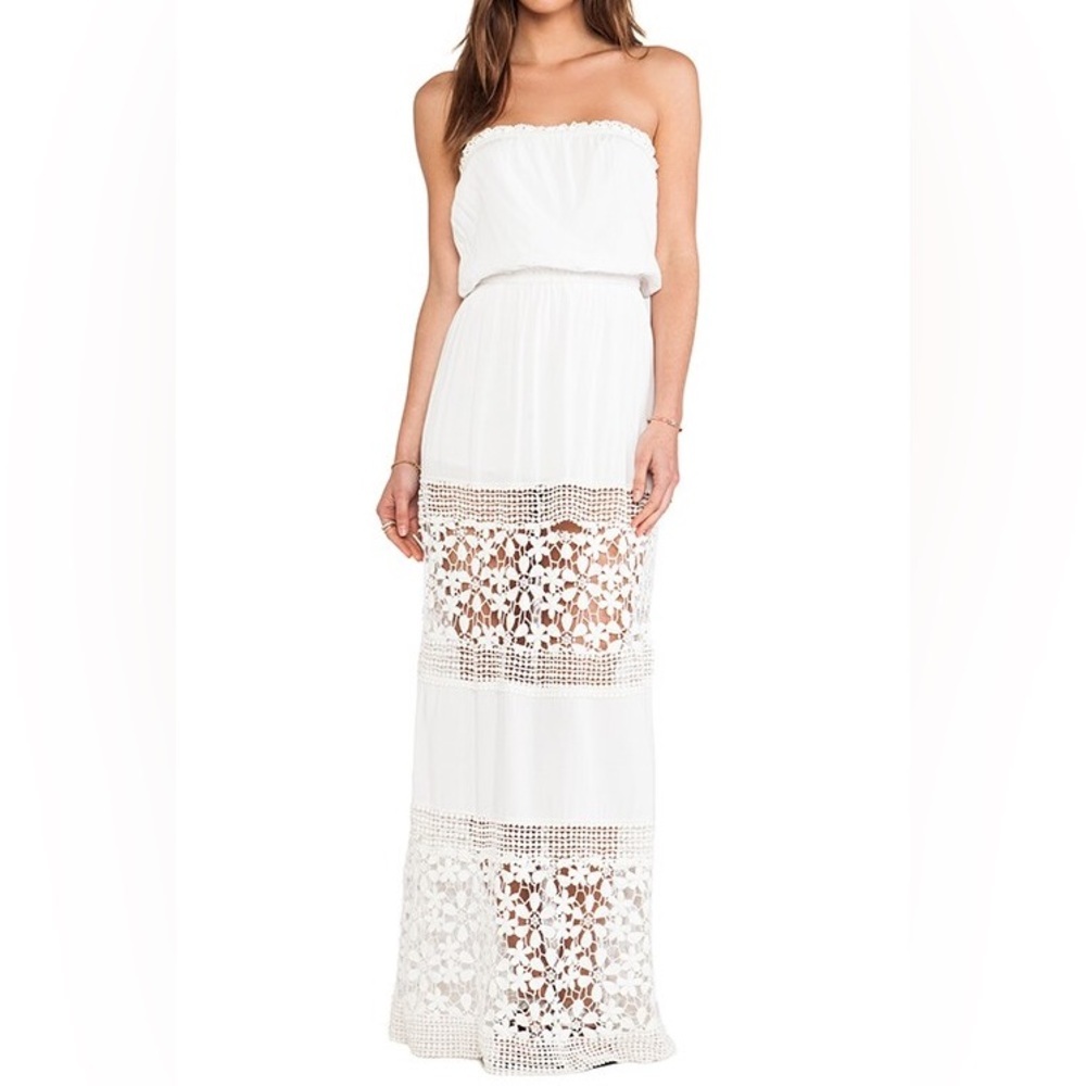 Elegant White Strapless Maxi Dress